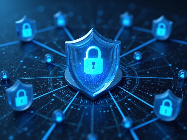 Immagine raffigurante la sicurezza dei dati e la privacy su internet, con elementi grafici che simboleggiano la protezione delle informazioni personali.